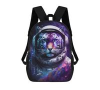 sinyumoney Mochila Escolar Impresa En 3D 17inch Mochila Infantil Space Tiger Astronaut Art Print -1 Bolsas Para Libros Bolsas De Viaje De Alta Capacidad Para Niños/estudiantes/adultos