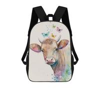 sinyumoney Mochila Escolar Impresa En 3D 17inch Mochila Infantil Sweet Cow with Butterflies Bolsas Para Libros Bolsas De Viaje De Alta Capacidad Para Niños/estudiantes/adultos