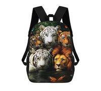 sinyumoney Mochila Escolar Impresa En 3D 17inch Mochila Infantil Tiger, Lion, Butterfly, Jungle Bolsas Para Libros Bolsas De Viaje De Alta Capacidad Para Niños/estudiantes/adultos