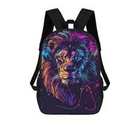 sinyumoney Mochila Escolar Impresa En 3D 17inch Mochila Infantil Vibrant Lion Headphones Art Print -1 Bolsas Para Libros Bolsas De Viaje De Alta Capacidad Para Niños/estudiantes/adultos