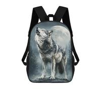 sinyumoney Mochila Escolar Impresa En 3D 17inch Mochila Infantil Wolf Howling at Moon-8 Bolsas Para Libros Bolsas De Viaje De Alta Capacidad Para Niños/estudiantes/adultos