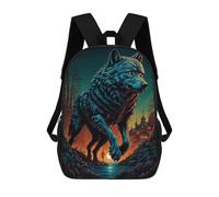 sinyumoney Mochila Escolar Impresa En 3D 17inch Mochila Infantil Wolf in The Forest Bolsas Para Libros Bolsas De Viaje De Alta Capacidad Para Niños/estudiantes/adultos
