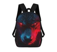 sinyumoney Mochila Escolar Impresa En 3D 17inch Mochila Infantil Wolf with Glowing Red Eyes Bolsas Para Libros Bolsas De Viaje De Alta Capacidad Para Niños/estudiantes/adultos