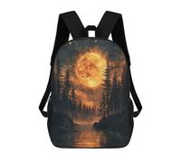 sinyumoney Mochila Escolar Impresa En 3D 17inch Moonlit Forest Reflections Mochila Infantil Mochila Escolar Linda Mochila De Moda Casual Para Niños Y Niñas