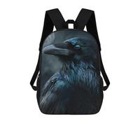 sinyumoney Mochila Escolar Impresa En 3D 17inch Moonlit Raven Portrait Mochila Infantil Mochila Escolar Linda Mochila De Moda Casual Para Niños Y Niñas