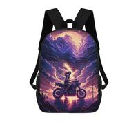 sinyumoney Mochila Escolar Impresa En 3D 17inch Motorcycle Ride Through Fantasy Clouds Mochila Infantil Mochila Escolar Linda Mochila De Moda Casual Para Niños Y Niñas