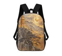 sinyumoney Mochila Escolar Impresa En 3D 17inch Mountain Temple Majesty Mochila Infantil Mochila Escolar Linda Mochila De Moda Casual Para Niños Y Niñas