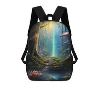 sinyumoney Mochila Escolar Impresa En 3D 17inch Mystical Enchanted Forest Mochila Infantil Mochila Escolar Linda Mochila De Moda Casual Para Niños Y Niñas