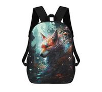sinyumoney Mochila Escolar Impresa En 3D 17inch Mystical Fox Portrait Mochila Infantil Mochila Escolar Linda Mochila De Moda Casual Para Niños Y Niñas