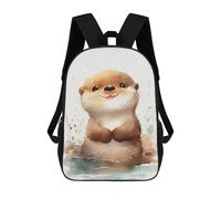 sinyumoney Mochila Escolar Impresa En 3D 17inch Otter Cute Watercolor Mochila Infantil Mochila Escolar Linda Mochila De Moda Casual Para Niños Y Niñas