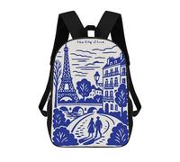sinyumoney Mochila Escolar Impresa En 3D 17inch Paris The City of Love Mochila Infantil Mochila Escolar Linda Mochila De Moda Casual Para Niños Y Niñas