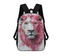sinyumoney Mochila Escolar Impresa En 3D 17inch Pink Lion Art Print Mochila Infantil Mochila Escolar Linda Mochila De Moda Casual Para Niños Y Niñas