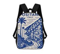 sinyumoney Mochila Escolar Impresa En 3D 17inch Positano Italy Travel Poster Mochila Infantil Mochila Escolar Linda Mochila De Moda Casual Para Niños Y Niñas