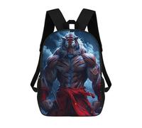 sinyumoney Mochila Escolar Impresa En 3D 17inch Powerful Tiger Warrior Artwork Mochila Infantil Mochila Escolar Linda Mochila De Moda Casual Para Niños Y Niñas