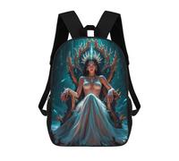 sinyumoney Mochila Escolar Impresa En 3D 17inch Queen of The Sea Mochila Infantil Mochila Escolar Linda Mochila De Moda Casual Para Niños Y Niñas
