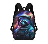 sinyumoney Mochila Escolar Impresa En 3D 17inch Raccoon Astronaut Space Suit Mochila Infantil Mochila Escolar Linda Mochila De Moda Casual Para Niños Y Niñas