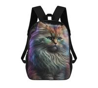sinyumoney Mochila Escolar Impresa En 3D 17inch Rainbow Fluffy Cat Mochila Infantil Mochila Escolar Linda Mochila De Moda Casual Para Niños Y Niñas