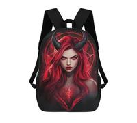 sinyumoney Mochila Escolar Impresa En 3D 17inch Red Devil Woman Art Print Mochila Infantil Mochila Escolar Linda Mochila De Moda Casual Para Niños Y Niñas
