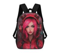 sinyumoney Mochila Escolar Impresa En 3D 17inch Red Hoodie with Ears Mochila Infantil Mochila Escolar Linda Mochila De Moda Casual Para Niños Y Niñas