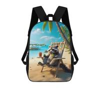 sinyumoney Mochila Escolar Impresa En 3D 17inch Relaxing The Beach Mochila Infantil Mochila Escolar Linda Mochila De Moda Casual Para Niños Y Niñas