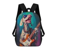 sinyumoney Mochila Escolar Impresa En 3D 17inch Rock Star Dog Guitar Art -2 Mochila Infantil Mochila Escolar Linda Mochila De Moda Casual Para Niños Y Niñas