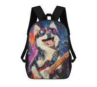 sinyumoney Mochila Escolar Impresa En 3D 17inch Rock Star Husky Guitar Painting -5 Mochila Infantil Mochila Escolar Linda Mochila De Moda Casual Para Niños Y Niñas