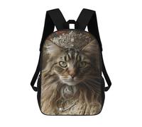 sinyumoney Mochila Escolar Impresa En 3D 17inch Royal Cat Portrait Mochila Infantil Mochila Escolar Linda Mochila De Moda Casual Para Niños Y Niñas