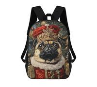 sinyumoney Mochila Escolar Impresa En 3D 17inch Royal Pug Christmas Portrait Mochila Infantil Mochila Escolar Linda Mochila De Moda Casual Para Niños Y Niñas
