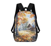 sinyumoney Mochila Escolar Impresa En 3D 17inch Secluded Autumn Cabin Mochila Infantil Mochila Escolar Linda Mochila De Moda Casual Para Niños Y Niñas