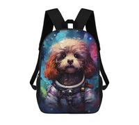 sinyumoney Mochila Escolar Impresa En 3D 17inch Space Poodle Adventure -5 Mochila Infantil Mochila Escolar Linda Mochila De Moda Casual Para Niños Y Niñas