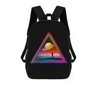 sinyumoney Mochila Escolar Impresa En 3D 17inch Space Triangles Cosmic Art Prints Mochila Infantil Mochila Escolar Linda Mochila De Moda Casual Para Niños Y Niñas
