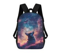 sinyumoney Mochila Escolar Impresa En 3D 17inch Space Wolf Howling Wallpaper Mochila Infantil Mochila Escolar Linda Mochila De Moda Casual Para Niños Y Niñas