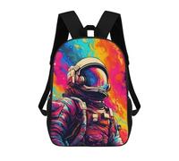 sinyumoney Mochila Escolar Impresa En 3D 17inch Vibrant Astronaut Artwork Mochila Infantil Mochila Escolar Linda Mochila De Moda Casual Para Niños Y Niñas