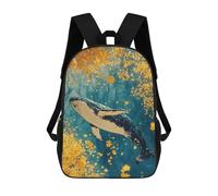 sinyumoney Mochila Escolar Impresa En 3D 17inch Whale in Autumn Leaves Mochila Infantil Mochila Escolar Linda Mochila De Moda Casual Para Niños Y Niñas