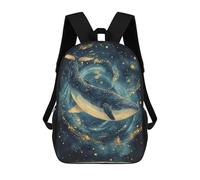 sinyumoney Mochila Escolar Impresa En 3D 17inch Whale in Starry Sky-4 Mochila Infantil Mochila Escolar Linda Mochila De Moda Casual Para Niños Y Niñas
