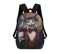 sinyumoney Mochila Escolar Impresa En 3D 17inch Whimsical Cat in Formal Attire Mochila Infantil Mochila Escolar Linda Mochila De Moda Casual Para Niños Y Niñas