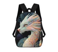 sinyumoney Mochila Escolar Impresa En 3D 17inch White Dragon Portrait Mochila Infantil Mochila Escolar Linda Mochila De Moda Casual Para Niños Y Niñas
