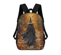 sinyumoney Mochila Escolar Impresa En 3D 17inch Witch in Autumn Forest-5 Mochila Infantil Mochila Escolar Linda Mochila De Moda Casual Para Niños Y Niñas