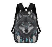 sinyumoney Mochila Escolar Impresa En 3D 17inch Wolf Dreamcatcher Wall Art Print Mochila Infantil Mochila Escolar Linda Mochila De Moda Casual Para Niños Y Niñas