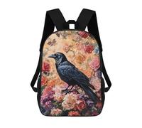 sinyumoney Mochila Escolar Impresa En 3D A Crow Stands on Mochila Infantil Mochila Escolar Linda Mochila Impermeable De Moda Informal Para Niños 17inch