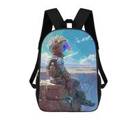 sinyumoney Mochila Escolar Impresa En 3D Astronaut And Nature Mochila Infantil Mochila Escolar Linda Mochila Impermeable De Moda Informal Para Niños 17inch