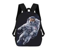 sinyumoney Mochila Escolar Impresa En 3D Astronaut Shiba Mochila Infantil Mochila Escolar Linda Mochila Impermeable De Moda Informal Para Niños 17inch