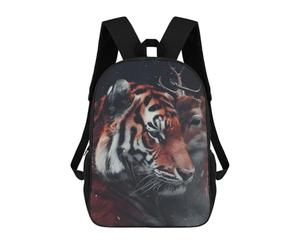 sinyumoney Mochila Escolar Impresa En 3D Bengal Tiger Deer Love Mochila Infantil Mochila Escolar Linda Mochila Impermeable De Moda Informal Para Niños 17inch