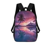 sinyumoney Mochila Escolar Impresa En 3D Bora Bora Sunset Mochila Infantil Mochila Escolar Linda Mochila Impermeable De Moda Informal Para Niños 17inch