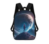 sinyumoney Mochila Escolar Impresa En 3D Boy Daydreaming Moon Mochila Infantil Mochila Escolar Linda Mochila Impermeable De Moda Informal Para Niños 17inch