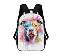 sinyumoney Mochila Escolar Impresa En 3D Bull Terrier Watercolor Mochila Infantil Mochila Escolar Linda Mochila Impermeable De Moda Informal Para Niños 17inch
