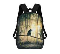 sinyumoney Mochila Escolar Impresa En 3D Cat, Sun And Forest Mochila Infantil Mochila Escolar Linda Mochila Impermeable De Moda Informal Para Niños 17inch