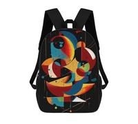 sinyumoney Mochila Escolar Impresa En 3D Celestial Harmony - Dynamic Geometric Abstract Mochila Infantil Mochila Escolar Linda Mochila Impermeable De Moda Informal Para Niños 17inch