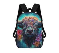 sinyumoney Mochila Escolar Impresa En 3D Colorful Bull Portrait-15 Mochila Infantil Mochila Escolar Linda Mochila Impermeable De Moda Informal Para Niños 17inch
