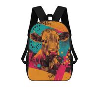 sinyumoney Mochila Escolar Impresa En 3D Colorful Cow Portrait Vibrant Farm Animal Art Mochila Infantil Mochila Escolar Linda Mochila Impermeable De Moda Informal Para Niños 17inch